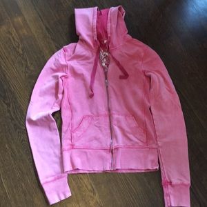 Express pink hoodie, size small